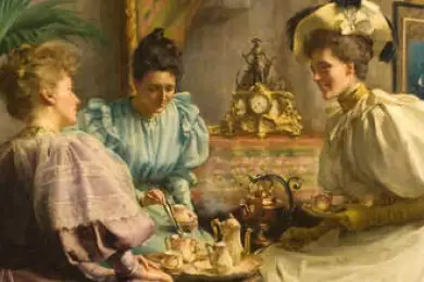 Alfred Oliver «Tea in the garden»