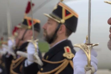 Церемония проводов Президента Казахстана в аэропорту Парижа 