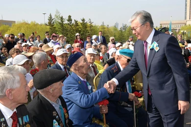 Поздравление Главы государства Касым-Жомарта Токаева с Днем Победы 
