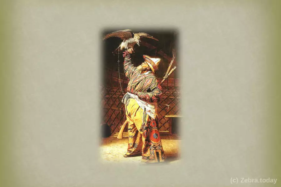 Картина В.Верещагина «Богатый казахский охотник с соколом», 1871 год